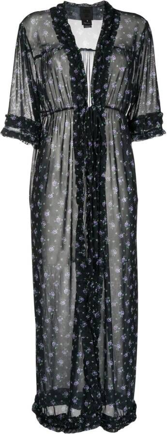 Anna Sui Vest met bloemenprint Zwart