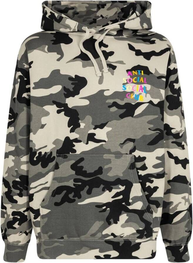 Anti Social Club Hoodie met print Zwart