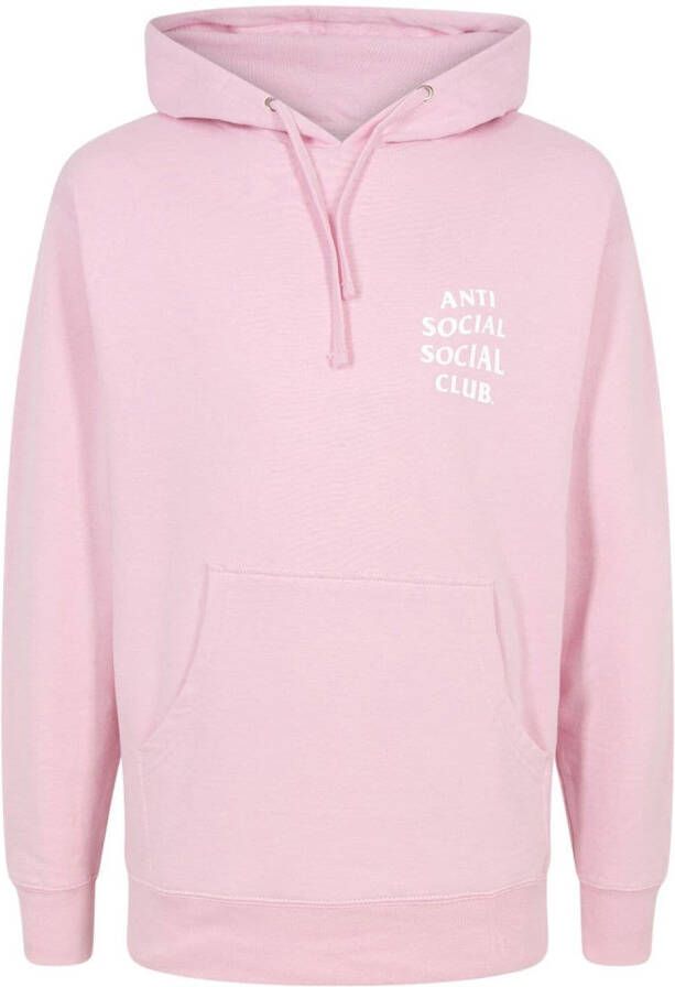 Anti Social Club Hoodie met print Roze