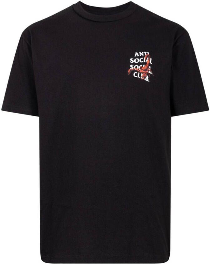 Anti Social Club T-shirt met print Zwart