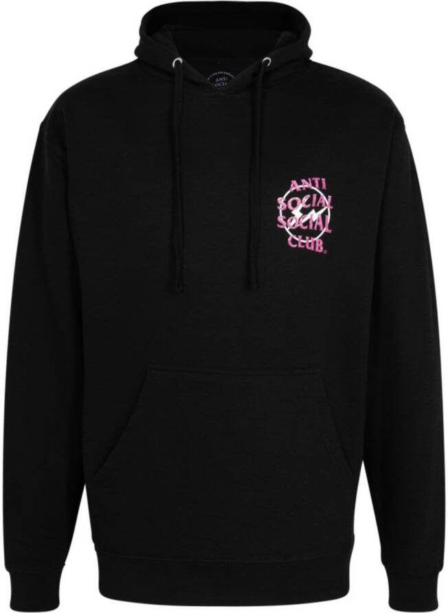 Anti Social Club Hoodie met print Zwart