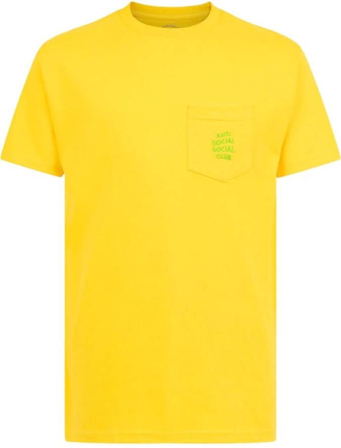 Anti Social Club T-shirt met zak Geel