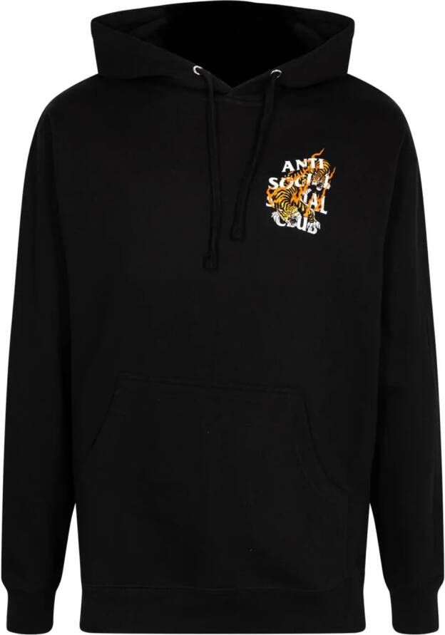 Anti Social Club Hoodie met print Zwart