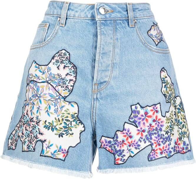 Antonio Marras Shorts met bloemenprint Blauw