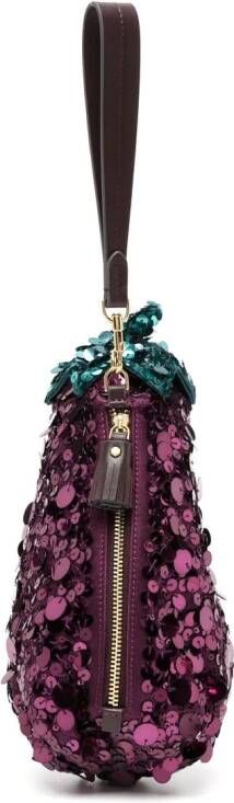 Anya Hindmarch Clutch met pailletten Paars