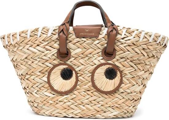 Anya Hindmarch Eyes rieten tas Bruin
