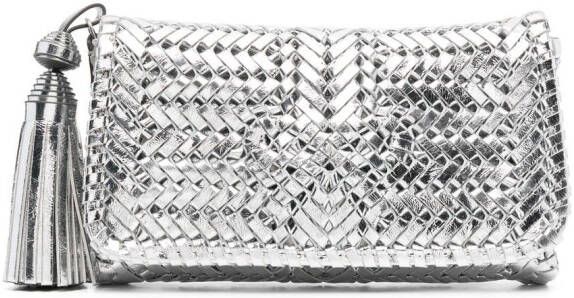 Anya Hindmarch Neeson leren clutch Zilver