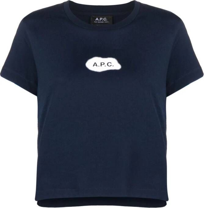 A.P.C. Astoria logo-print T-shirt Blauw