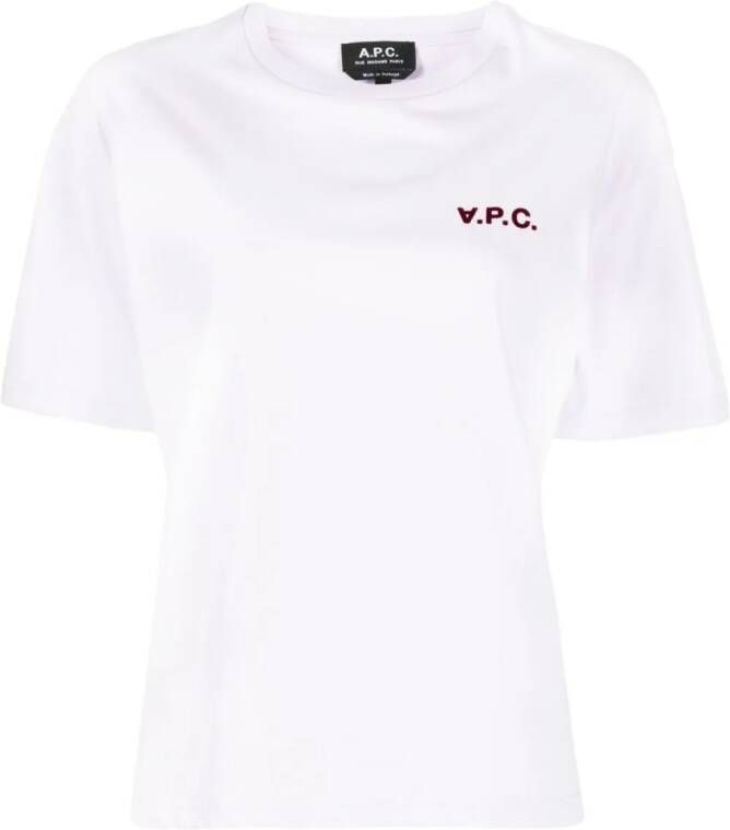 A.P.C. T-shirt met logo Paars