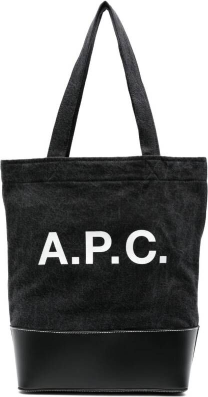 A.P.C. Axel shopper met vlakken Zwart