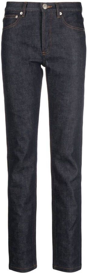 A.P.C. Broek met contrasterend stiksel Blauw