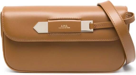A.P.C. Charlotte leren schoudertas Bruin