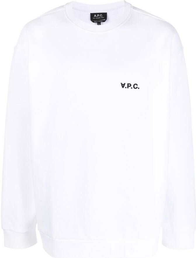 A.P.C. Sweater met logoprint Wit