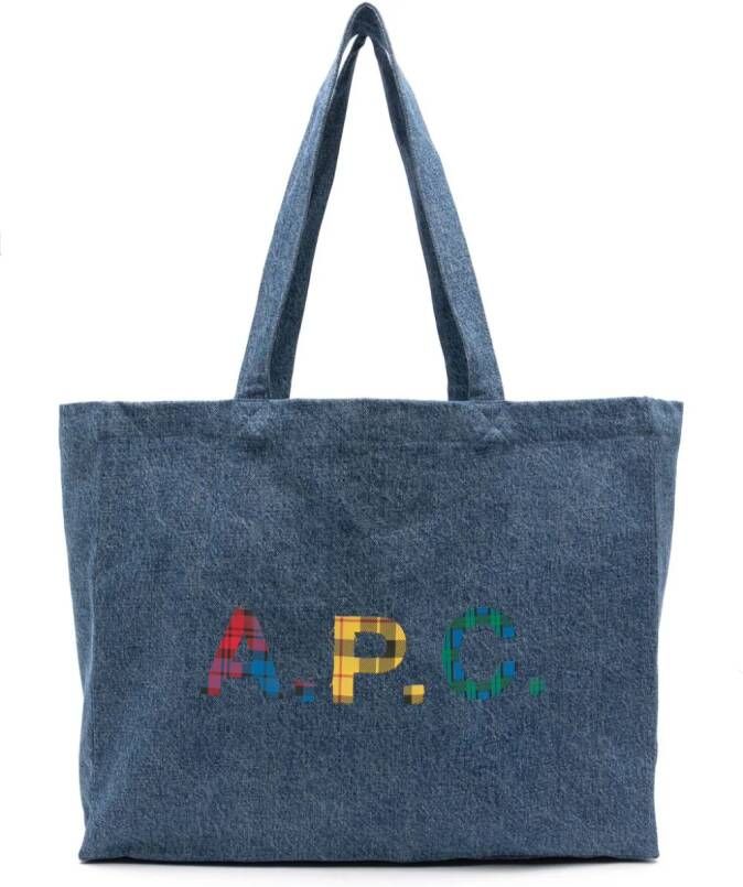 A.P.C. Diane shopper met logoprint Blauw