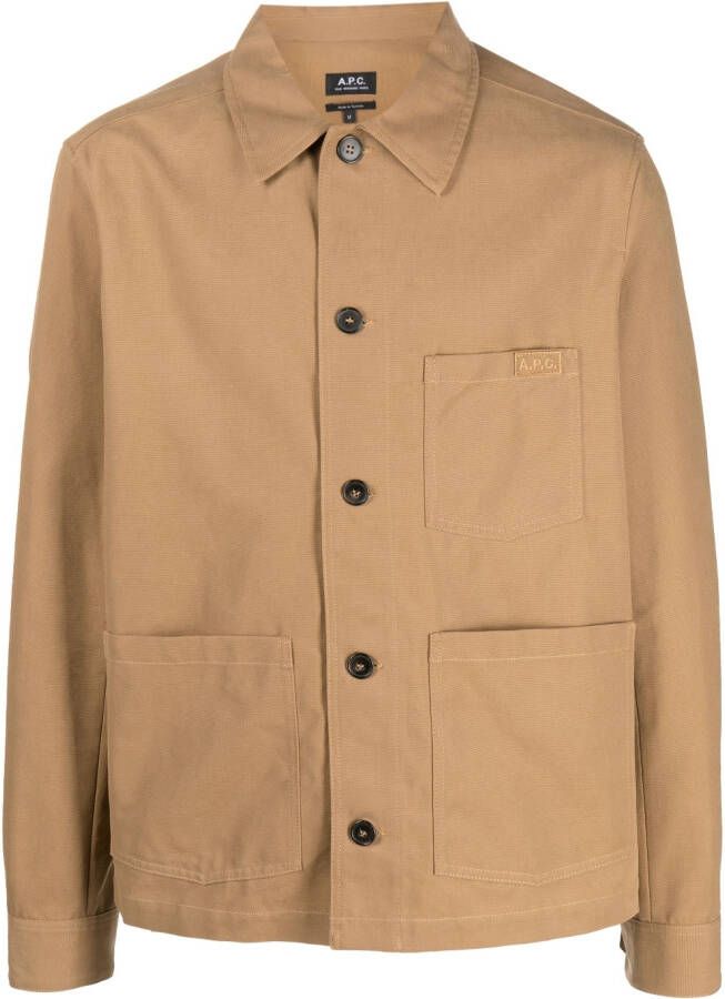 A.P.C. Katoenen shirtjack Bruin