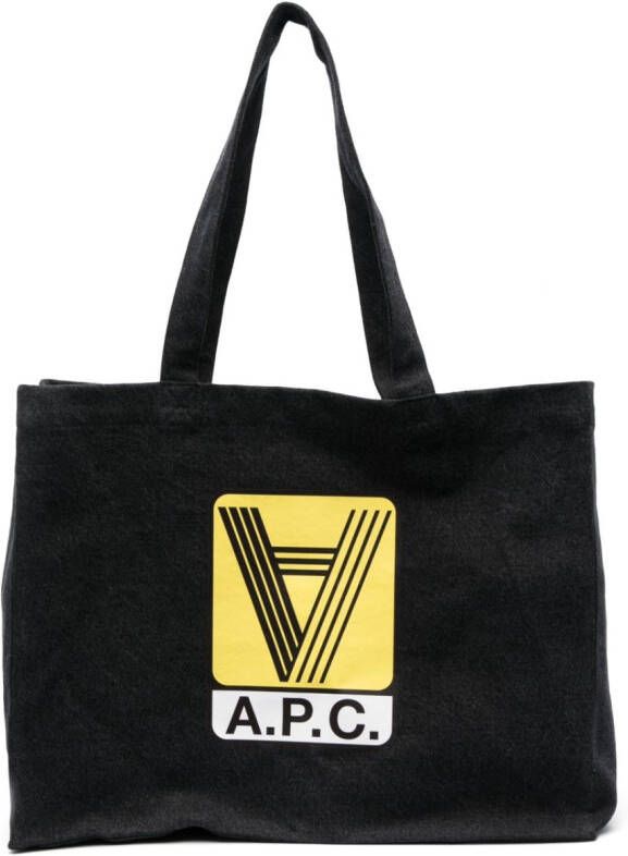 A.P.C. Diane shopper met logoprint Zwart