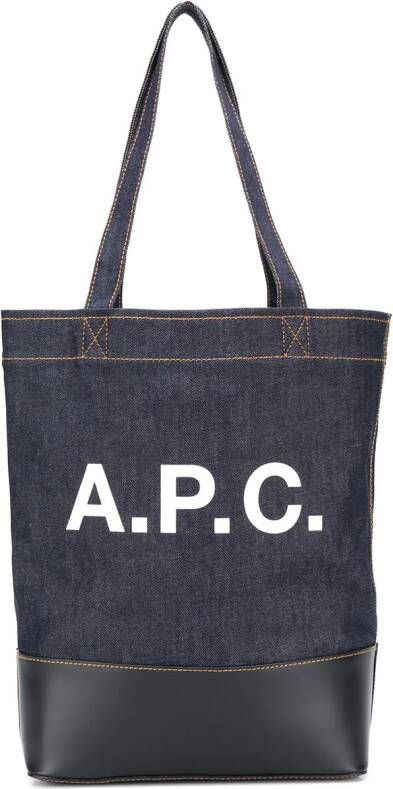 A.P.C. Draagtas met logoprint Blauw