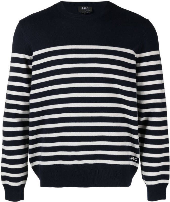 A.P.C. Gestreepte trui Blauw