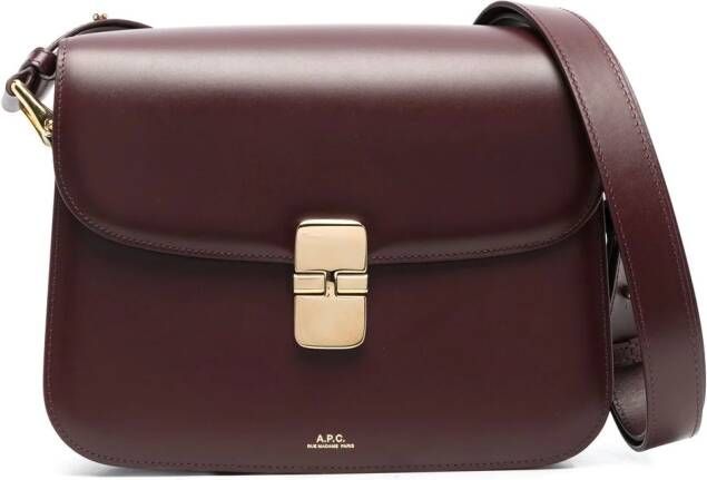 A.P.C. Grace leren schoudertas Rood