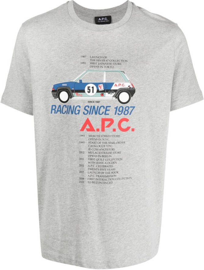 A.P.C. T-shirt met print Grijs