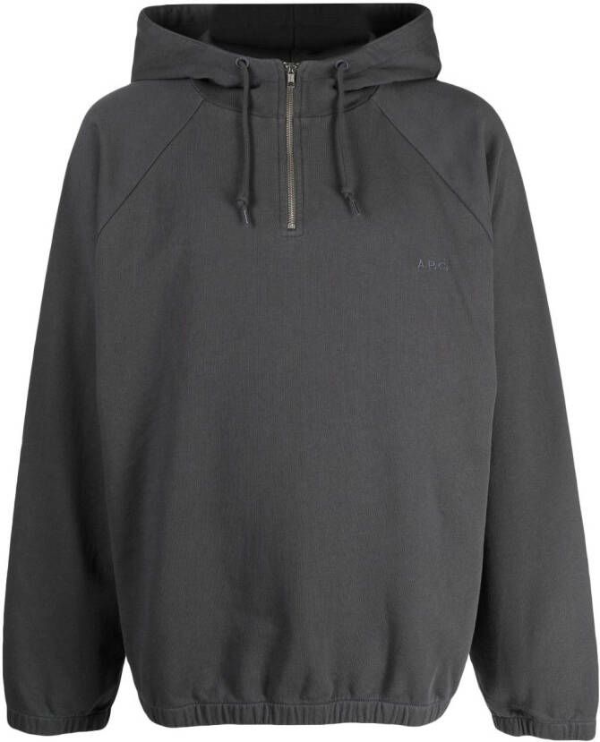 A.P.C. Hoodie met halve rits Grijs