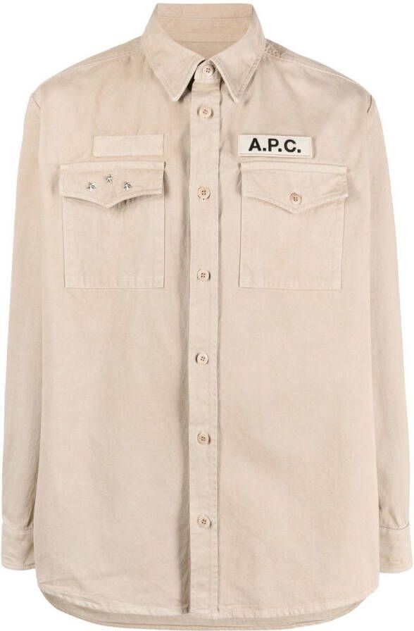 A.P.C. Katoenen legershirt Beige