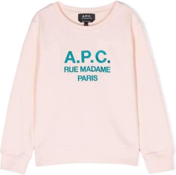 A.P.C. KIDS Sweater met geborduurd logo Roze