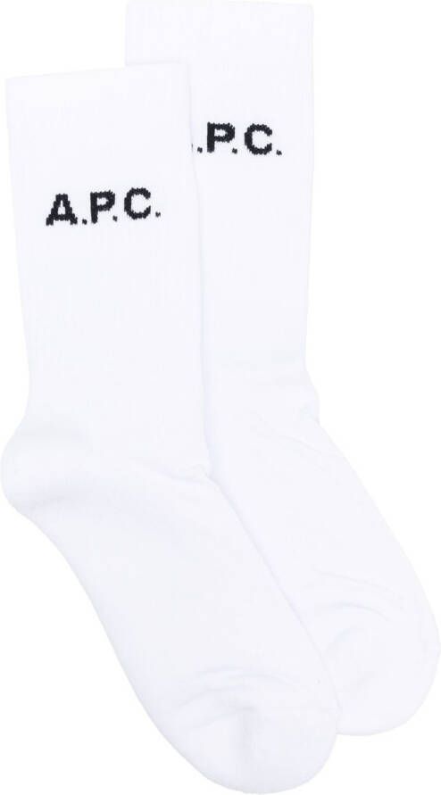 A.P.C. Sokken met logo Wit