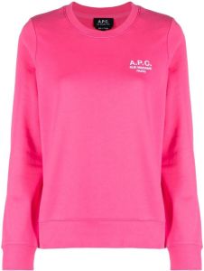 A.P.C. Sweater met geborduurd logo Roze