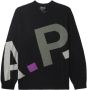 A.P.C. Trui met logopatch Zwart - Thumbnail 1