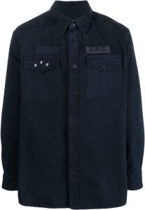A.P.C. Shirtjack met logopatch Blauw