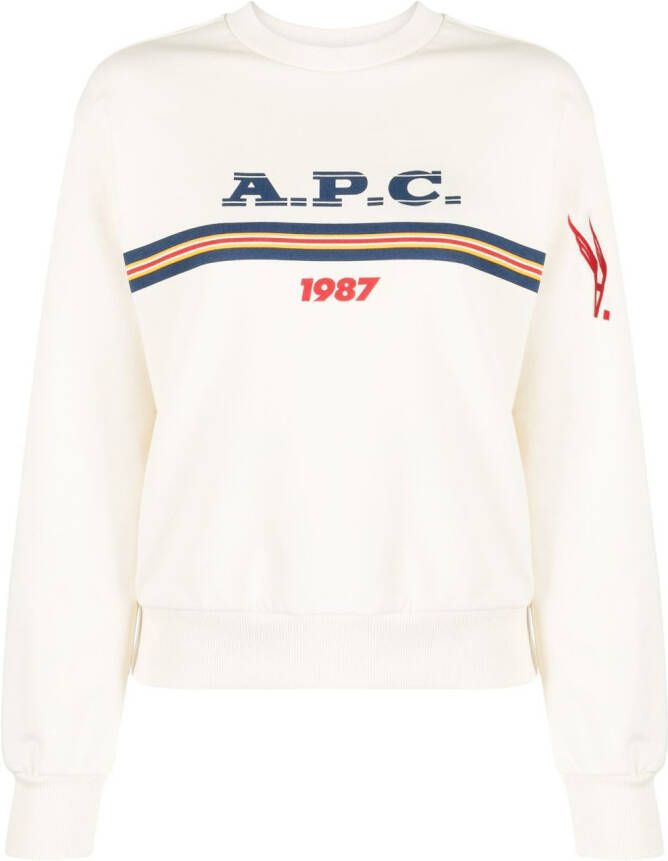 A.P.C. Sweater met logoprint Wit