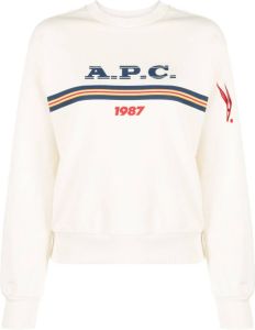 A.P.C. logo-print cotton sweatshirt Wit