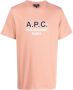 A.P.C. T-shirt met logoprint Oranje - Thumbnail 1