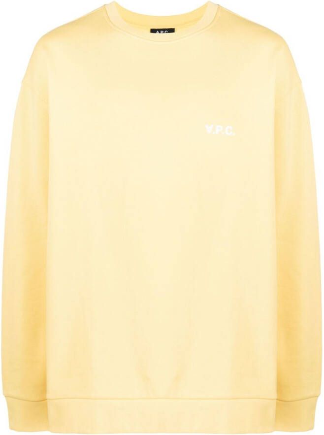 A.P.C. Sweater met logoprint Geel