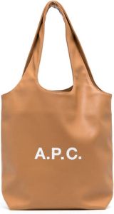 A.P.C. logo-print faux-leather tote bag Bruin