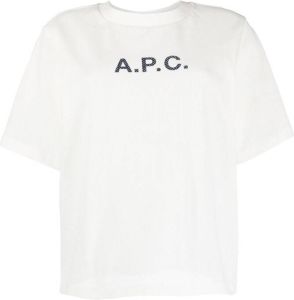 A.P.C. T-shirt met logoprint Wit