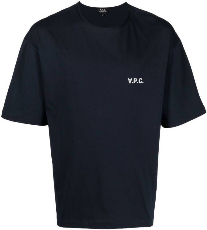 A.P.C. T-shirt met logoprint Blauw