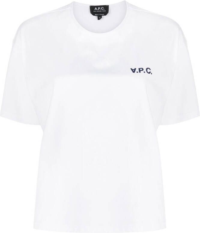 A.P.C. T-shirt met logoprint Wit
