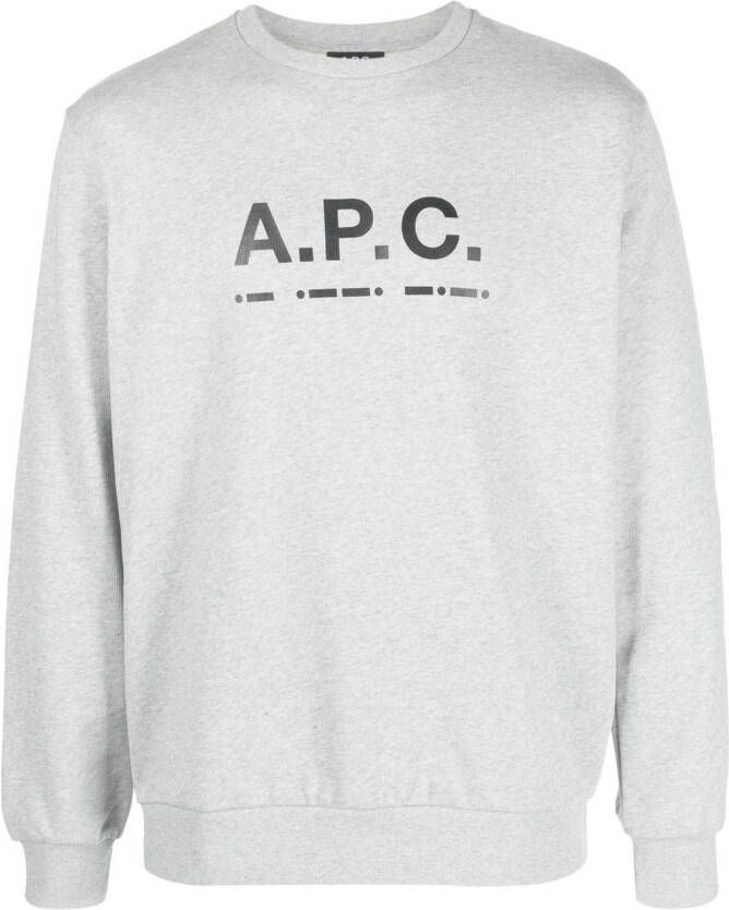 A.P.C. Sweater met logoprint Grijs