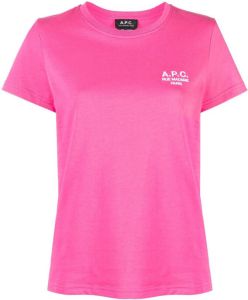 A.P.C. T-shirt met logoprint Roze