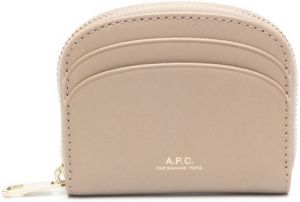 A.P.C. logo-print zip-fastening purse Beige