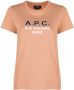 A.P.C. T-shirt met logoprint Roze - Thumbnail 1