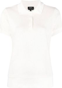 A.P.C. open-knit polo top Wit