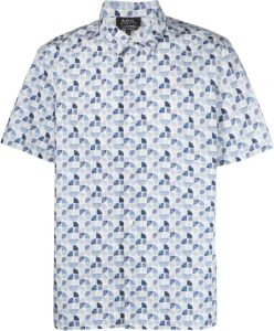 A.P.C. Overhemd met geometrische print Blauw