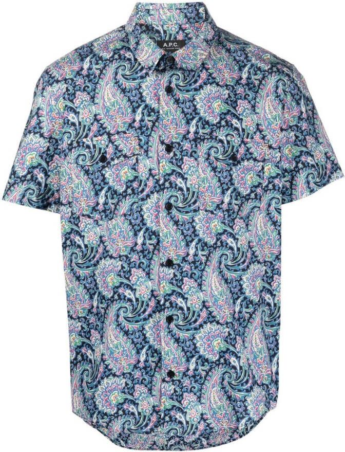 A.P.C. Overhemd met paisley-print Blauw