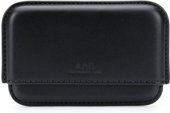 A.P.C. Pasjeshouder met reliëf logo Zwart