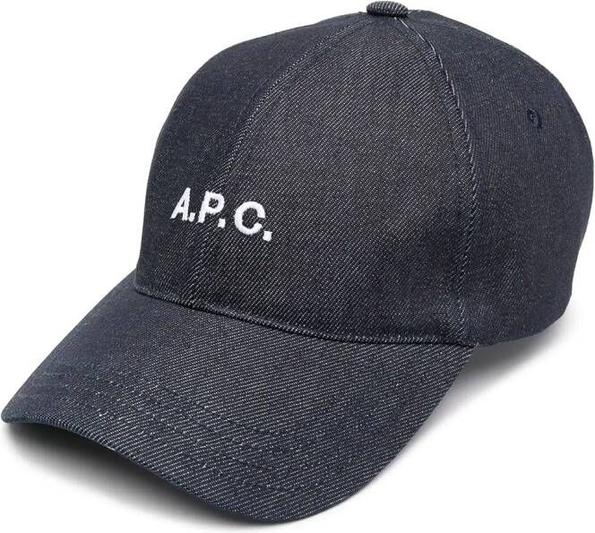 A.P.C. Pet met logoprint Blauw