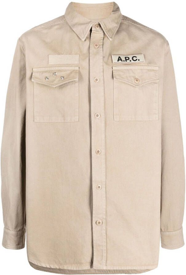 A.P.C. Shirtjack met logopatch Beige