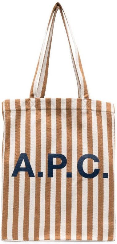 A.P.C. Shopper met logoprint Beige
